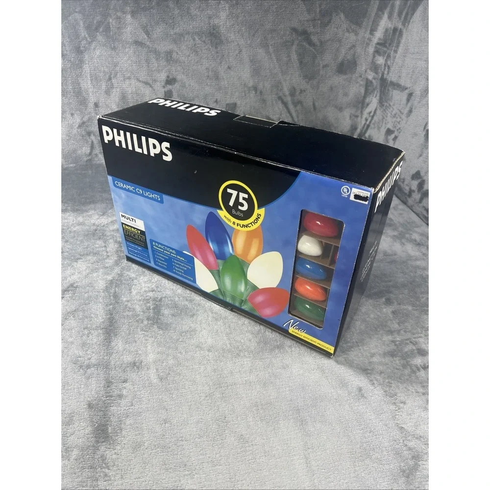 NEW Phillips Ceramic C9 Lights 75 Bulb Energy Saving LED Multi Color 8 Functions